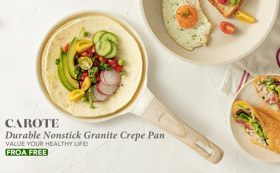 6 Inch Nonstick Crepe Pan,Breakfast/Crepe/Tortilla Pan, Granite