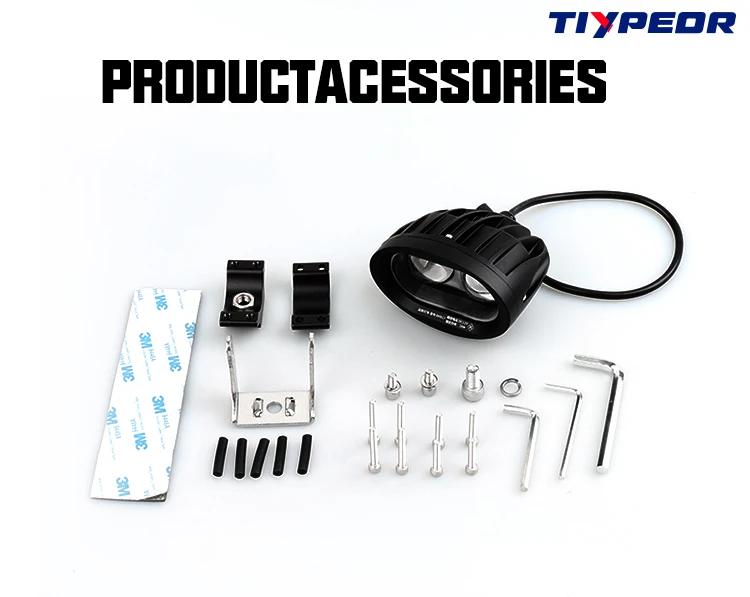 TIYPEOR 12-80V LED Spot Work Light Motorcycle Spotlight Truck Position Flood Lamp Projector Lens Off-Road Motorcycle Accessories manufacture