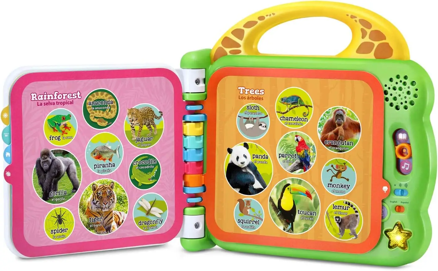 OEM Interactive Learning Music Toy for Early Education 100 Animals Green Book Plastic Material Battery Power