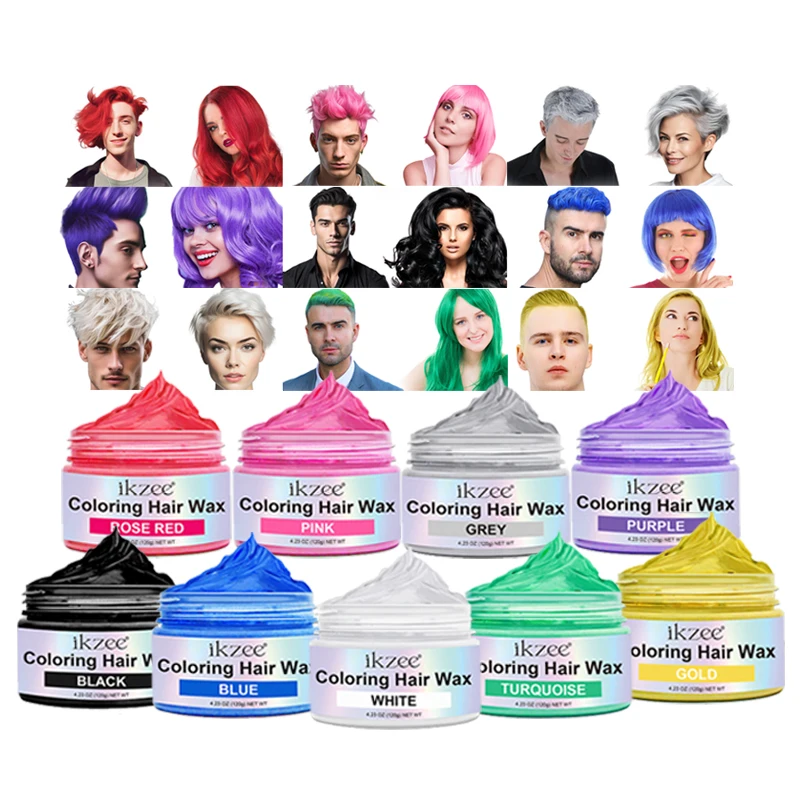 Ikzee 9 Colors Natural Ingredients Washable Coloring Hair Wax 