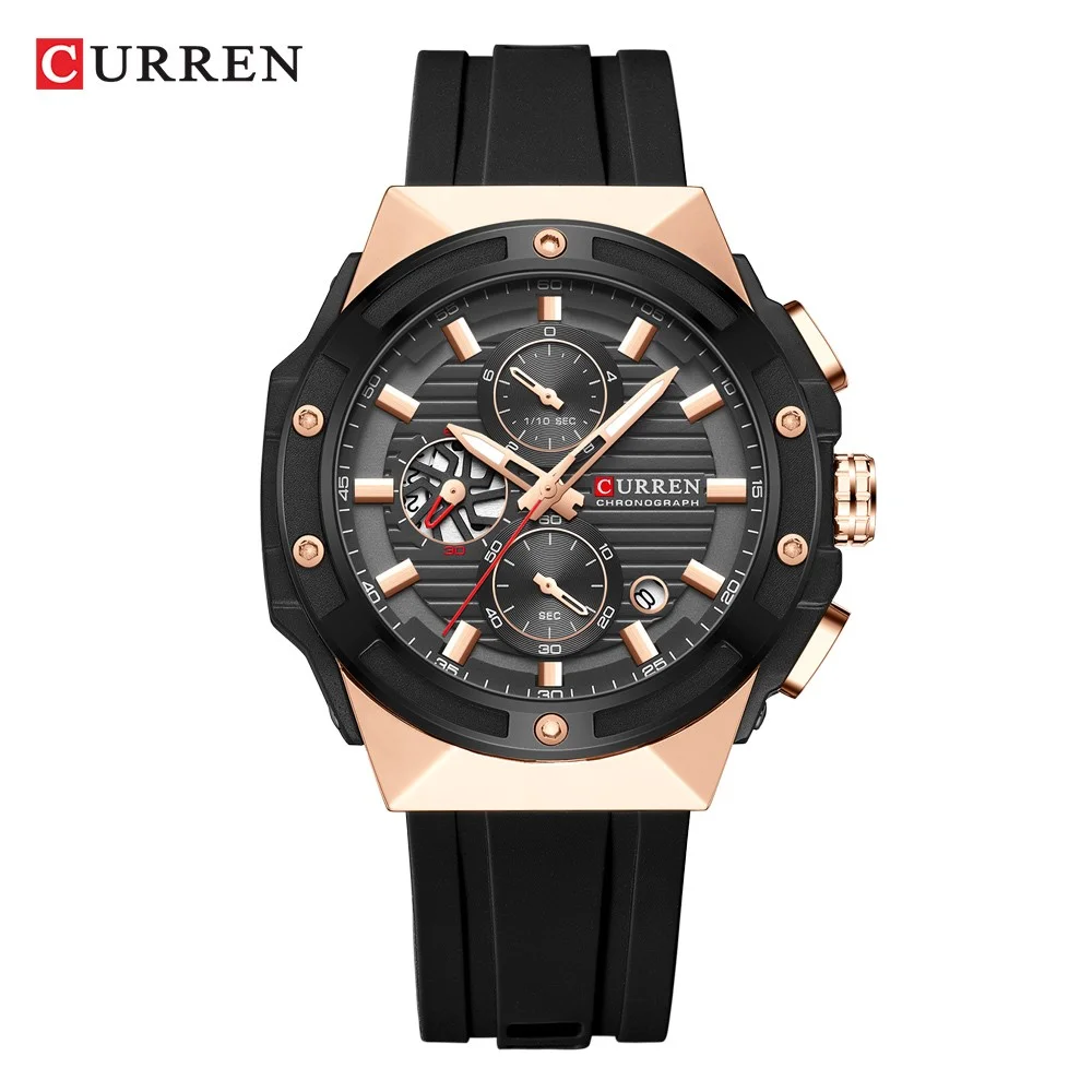 Alibaba.com: CURREN 8462 Quartz Wristwatch with silicone strap