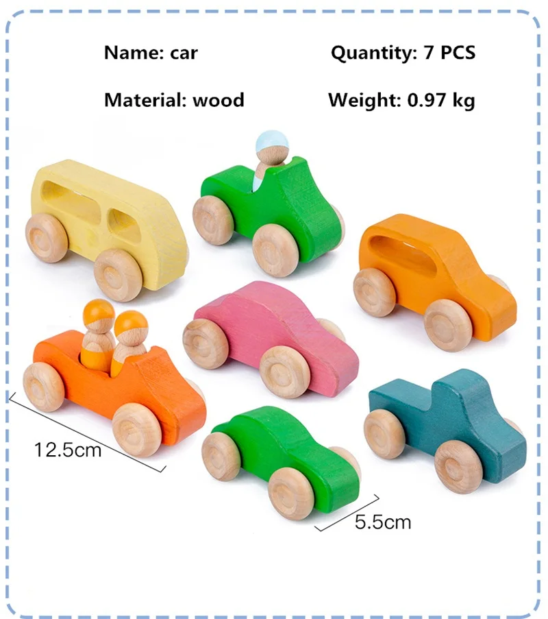 wooden toy car set