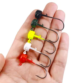 Cheery Wholesale Metal Lead Mushroom Head Jig Fishing Lures 5pcs/bag 2.8g 3.6g 4.6g 7g Soft Bait Jig Hooks – Soft Lure – view 5