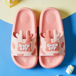 2021 новые детские тапочки Kawaii с изображением оленьих рогов модная детская шлёпанцы для женщин вне дома