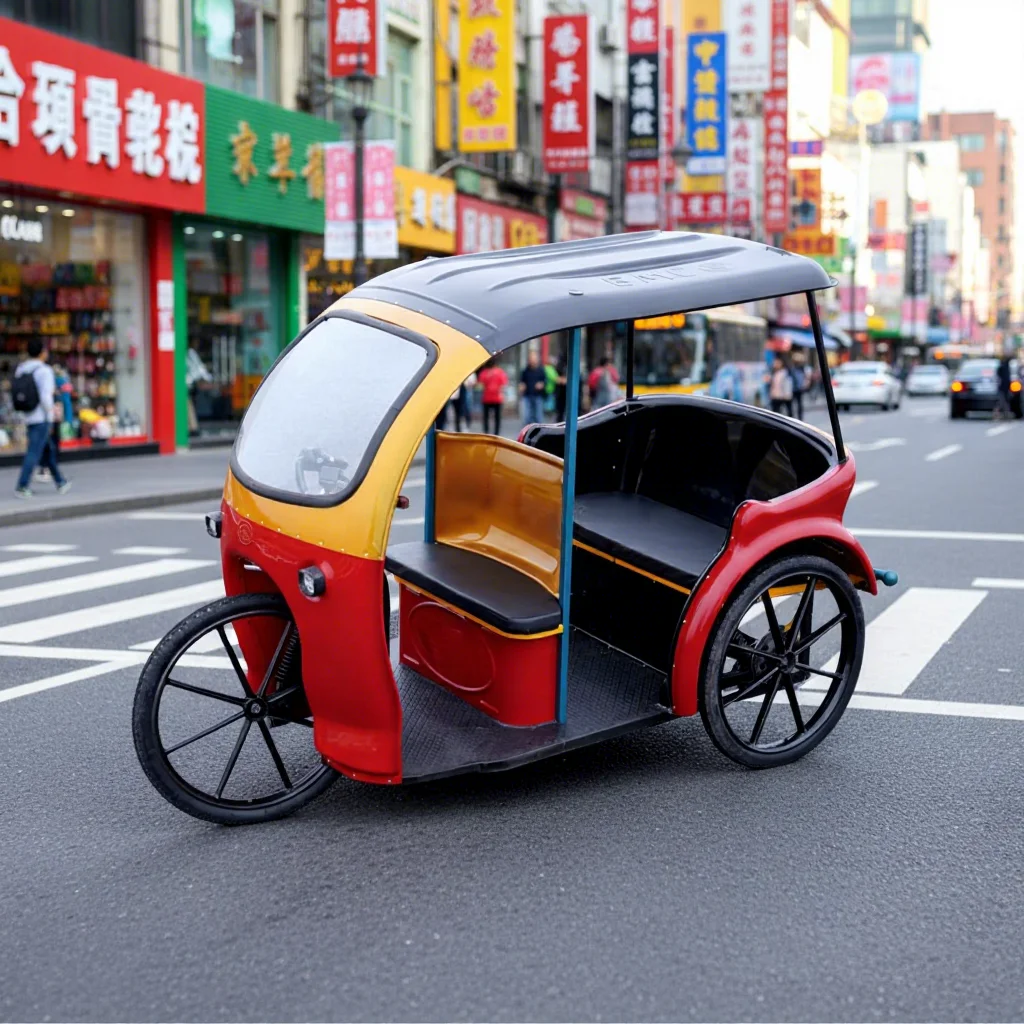 Made in China Customized Commercial Tricycles Rear Disc Brake Tuk Tuk E-rickshaw Electric 3 Wheel Electric Bike for Passenger