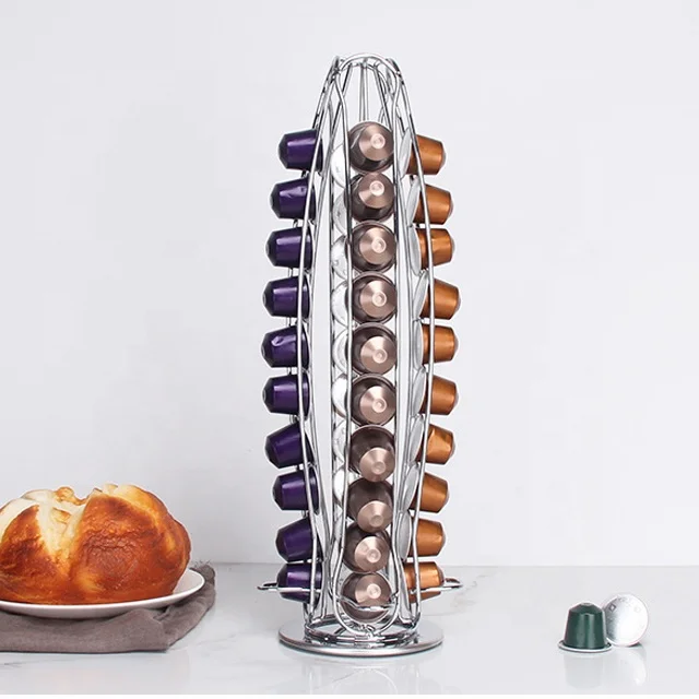 E 2021 Factory Directly Capsule Coffee Holder Tower Stand Rack Storage Holders for Dolce Gusto Stainless Steel Coffee Holder