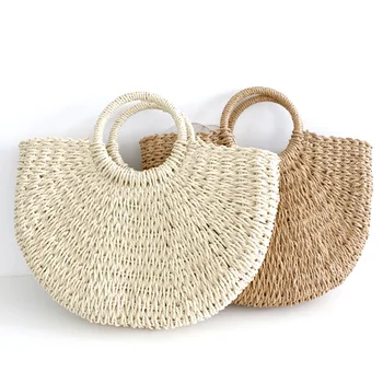 New arrival handmade women straw tote bags handbag wholesale  straw beach bag