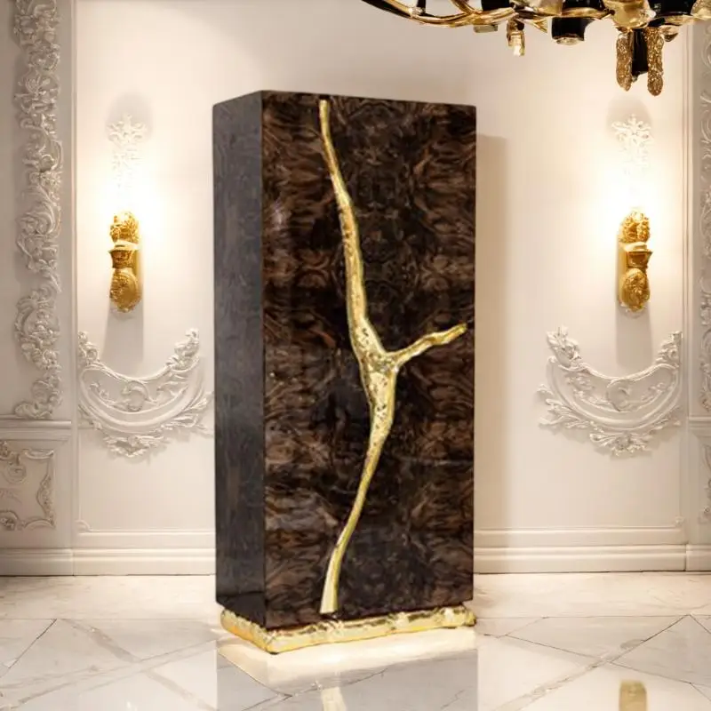 Высококачественная Роскошная домашняя мебель шкаф для гостиной уникальный дизайн деревянный шпон винный барный