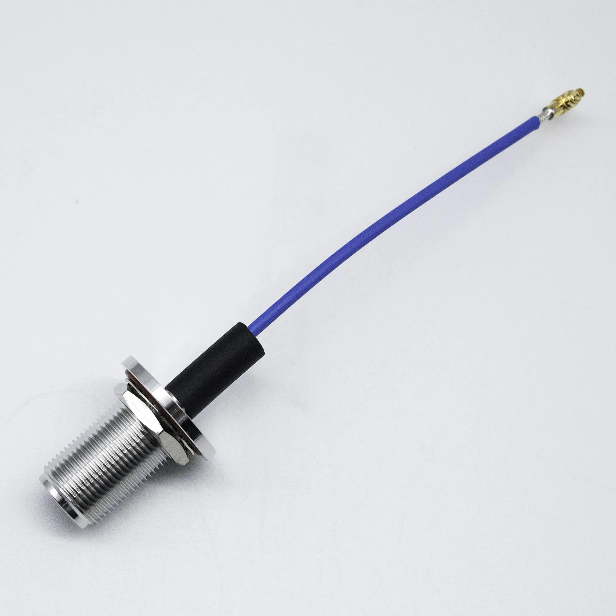 n female flange type bulkhead to mmcx male angle connector,for