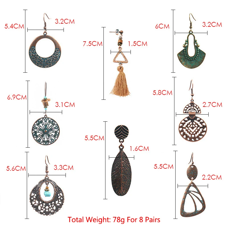 Boheman Dangle Tassel Beaded Earrngs For Women Wth Drop Pearl Gold...