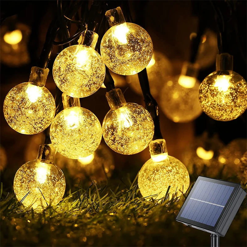 20 led Color Changing solar christmas decorative led lights outdoor solar bubble string camping lights for Garden details