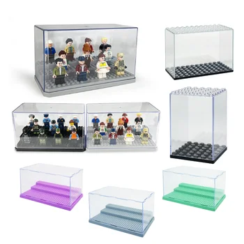 Wholesalers Mini Figures Display Box Accessories Building Block Dustproof Transparent Plastic Box Display Cases Assemble DIY Toy