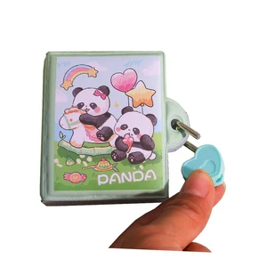 Wholesale Factory Mini Panda Notebooks Cute Animal Souvenir Gift Box Travel Journal Diary with Lock for Girl