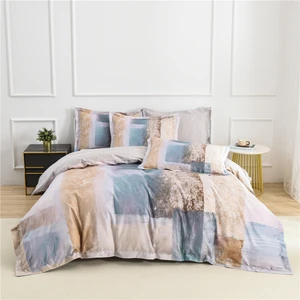 Digital Bed Sheets Sets Cotton Duvet Cover Pillowcase Set Custom Fabric 3D Bedding