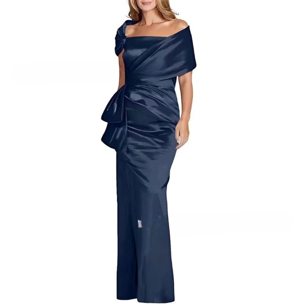 Sophisticated Modern Flowy Lace Fashion Gown Floor Length Wedding Guest Reception Luxury Wear Mother Bride Dress