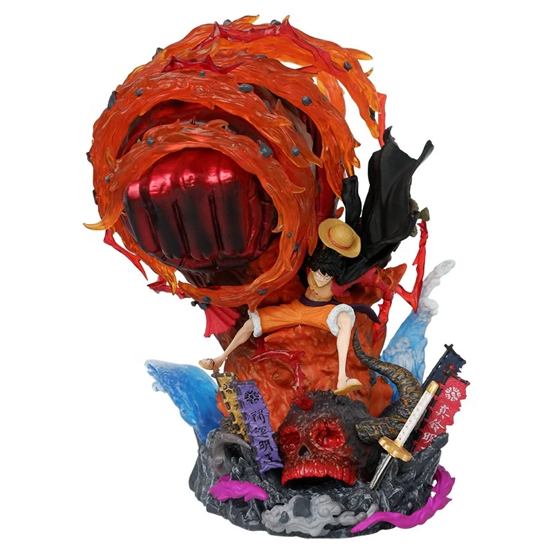 21cm PVC One Pieces GK Lighten Fire Luffy Anime Figure for Collection Decoration Model Toys