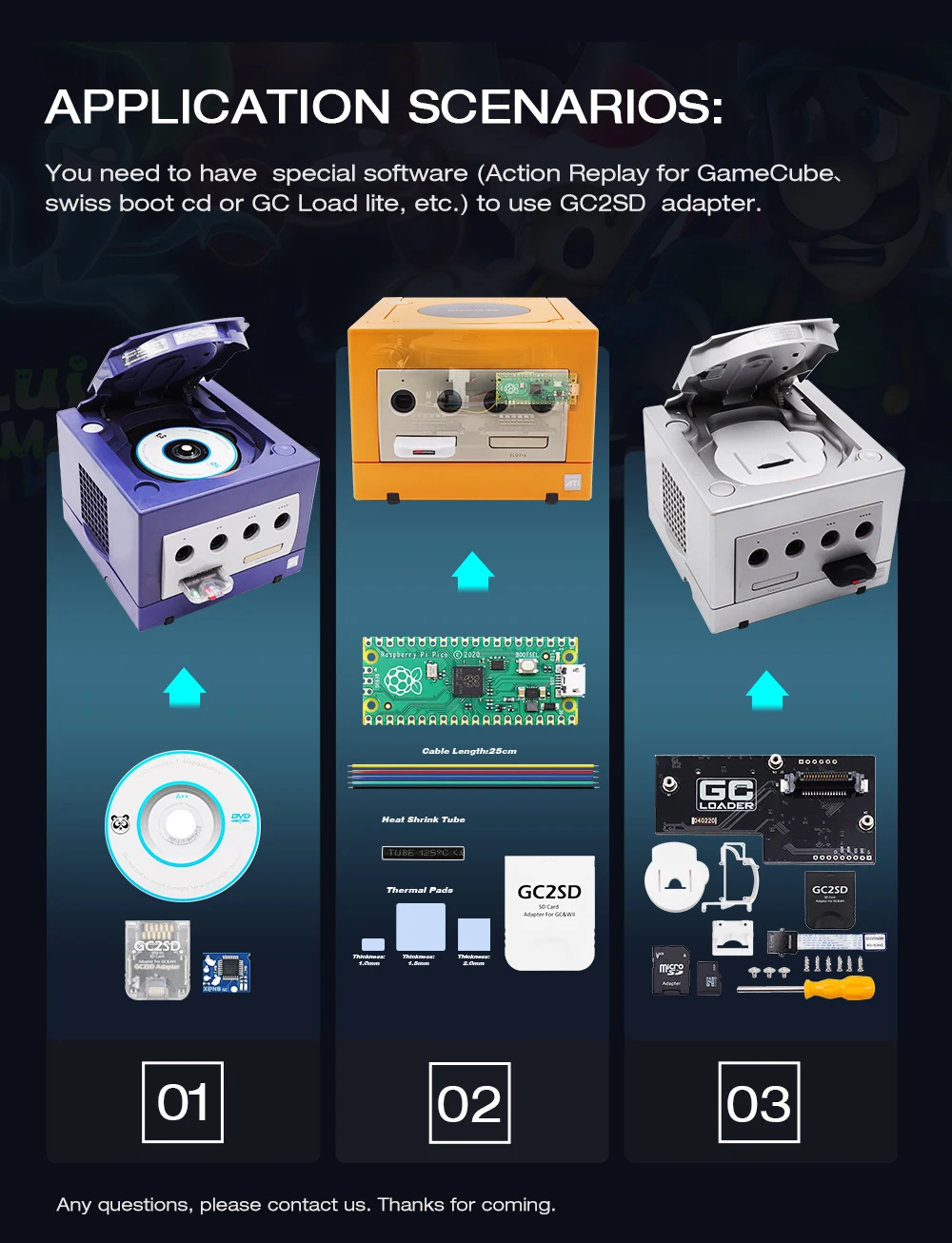 ニンテンドーゲームキューブWiiコンソールNGC用GC2SDマイクロSD