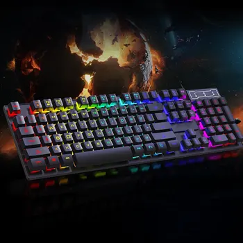 Source Gamer Glowing Rainbow Game Keyboard Mouse Computer