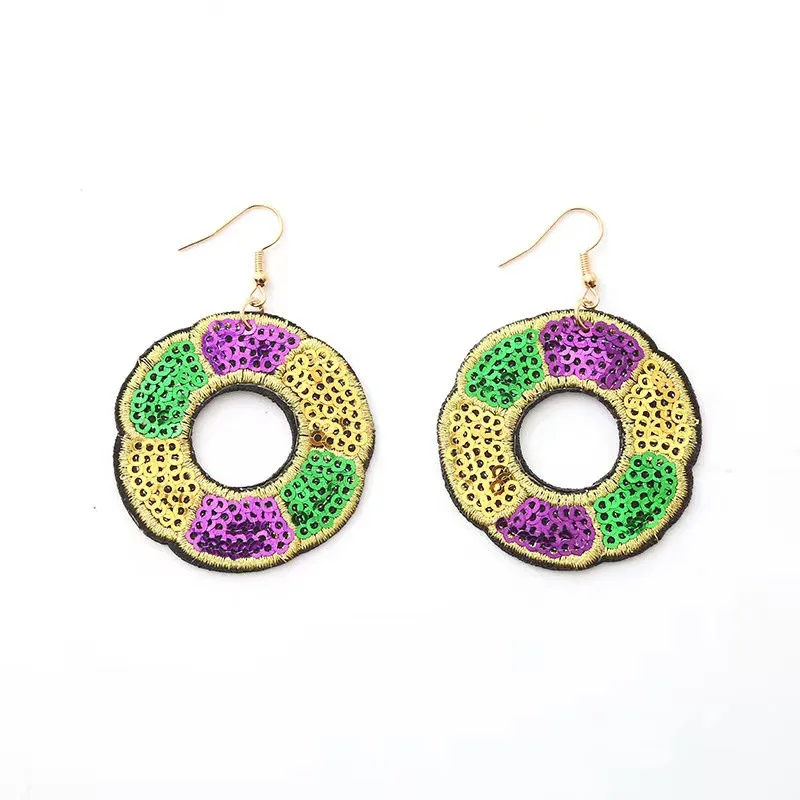 sequin mardi gras earrings