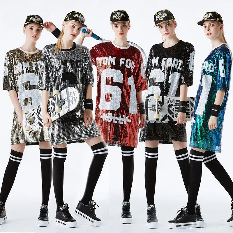 Hip Hop Playeras Tipo Beisbol Para Mujer Jersey Holgado Vintage De