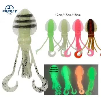 CHEERY 12cm 15cm 18cm PVC Luminous Hoochies Squids Tuna Bait Lure Sea Fishing Biological River Lake Fishing Lure YY088 – Lure – view 2