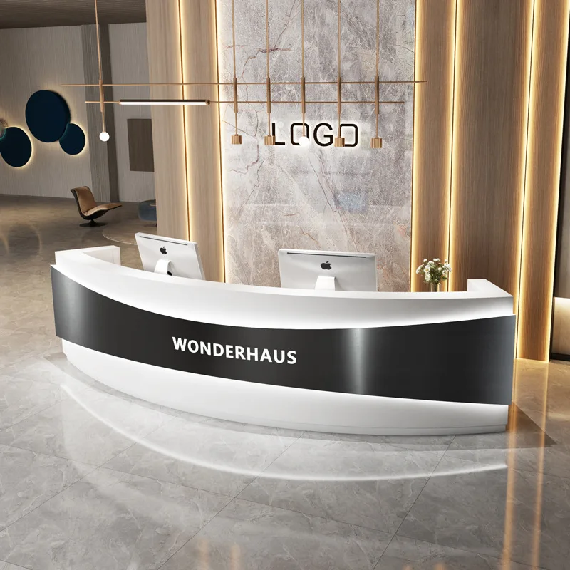 Cheap Office Furniture Reception Desk 72 Inch With Adaservice Front