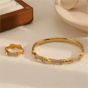 Jewelry Sets Cristamas Party Small Exquisite Bamboo Office Worker Accessories Retro vogue Season Simple Jewelry Set