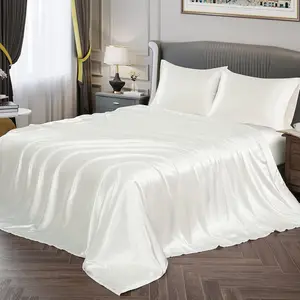 Wholesale Cheap 100% Polyester Satin Pillowcase Hotel Bed Hom Soft and Cooling Solid Color Silk Pillow Cover