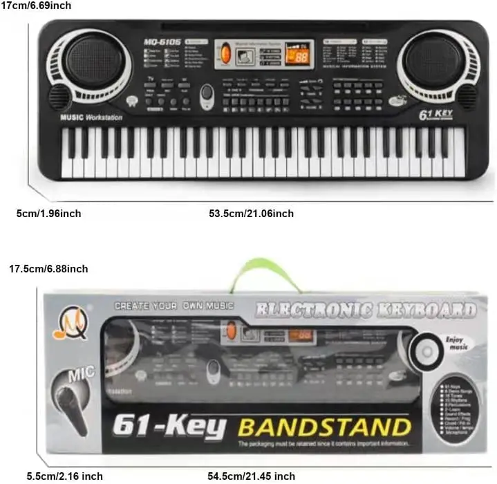 Многофункциональная портативная электрическая цифровая фортепианная клавиатура музыкальные инструменты игрушечная клавиатура пианино с микрофоном для детей