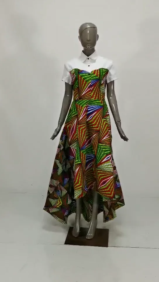 Manni African Print Wax Dresses For Women Party Gown Ankara Maxi Dress ...