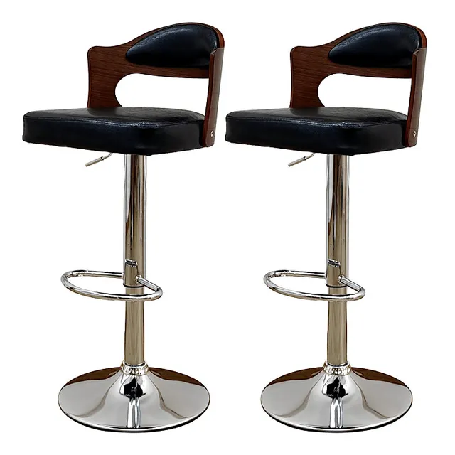 black metal adjustable rotating swivel wooden leather barstool wood bar stool high bar chairs for kitchen restaurant bar