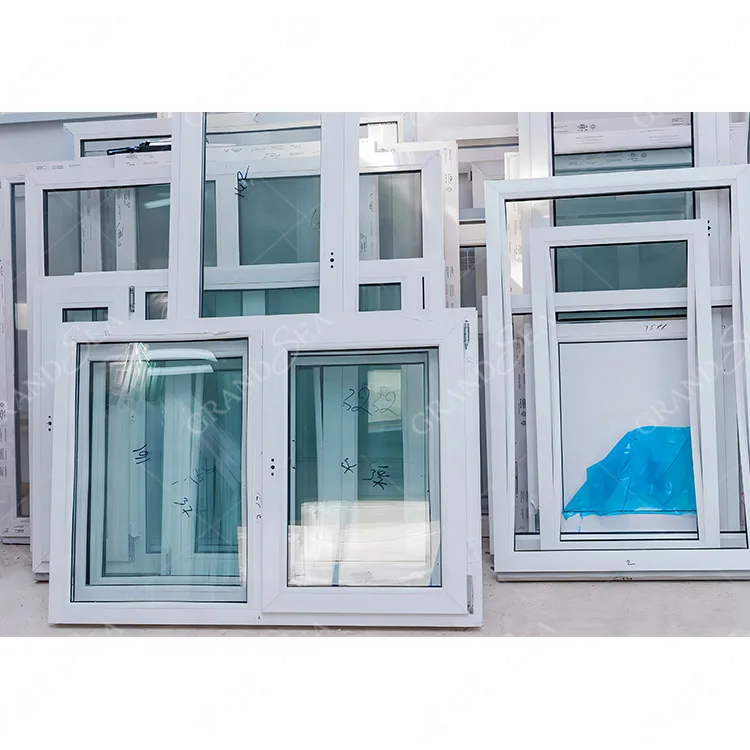 Factory UPVC Double Tempered Glazed Insulated Vinyl Plastic Outward Swing French Casement PVC windows