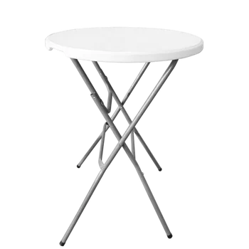 Wholesale Modern round Plastic Folding Dining Banquet Table 80cm hot sale  round bar table outdoor plastic folding table