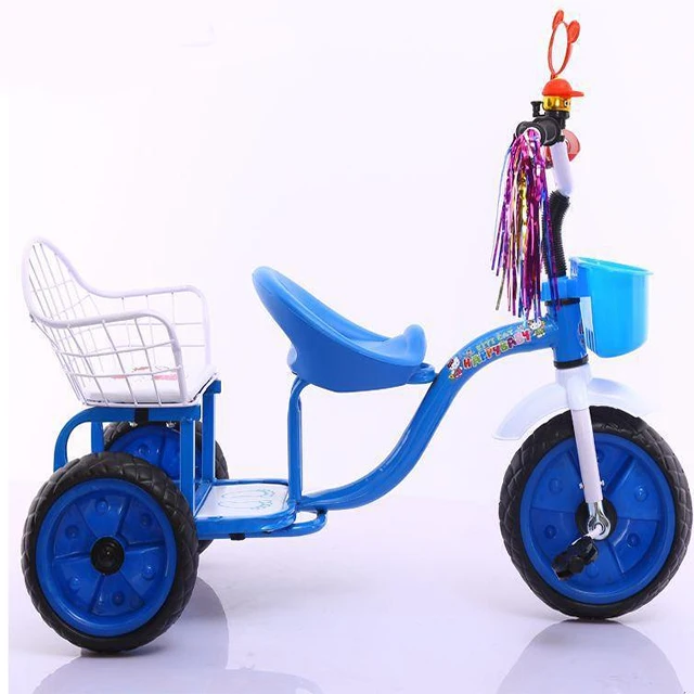 2024 NEW Factory WholesaleThree Wheels Trailer Kids Double Seat Baby Twins Tricycle for Children Ride Toys with Pedal