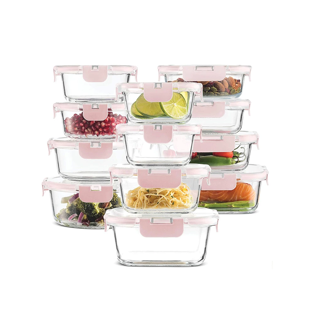 10 Pack Glass Food Storage Containers,Glass Meal Prep Containers With Lids Leak Proof,Microwave