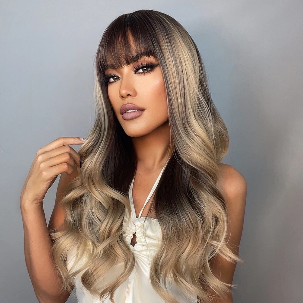 Bvr Wholesale Wig Synthetic Hair Long Wavy Blonde Mixed Heat Resistant