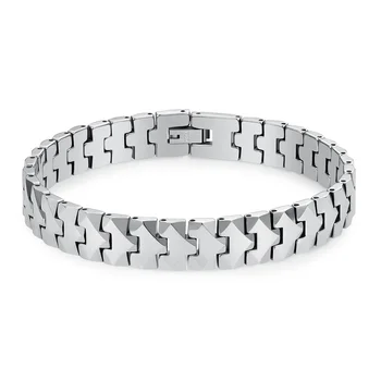 Poya Jewelry Unique Shiny Mens Puzzle Pieces Style Tungsten Carbide Bracelet