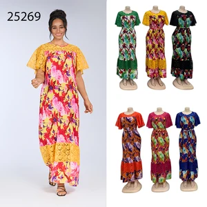 Wholesale New Loose Casual Printed Large Size Women's Round Neck Short Sleeve Dress