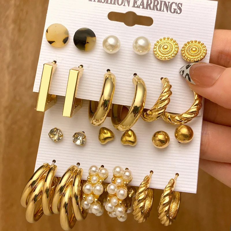 Spining Spark Gold Earrings