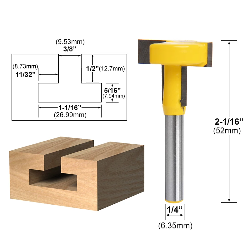 Keyhole "t" Slot Cuttters And Slat Wall Cutter Router Bits For