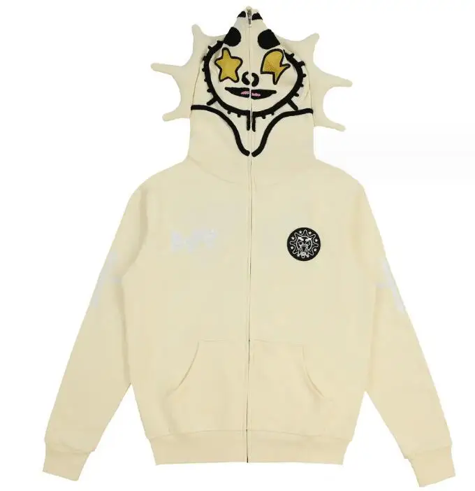 Ecowalson Letter American Harajuku Zip Hoodie Women's Retro
