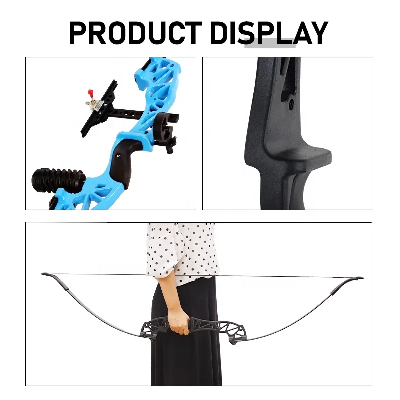 SPG Recurve Straight Bow Archery Hunting Bows and Arrow Set Metal Takedown Riser 40 Lbs Outdoor Sports Training Equipment