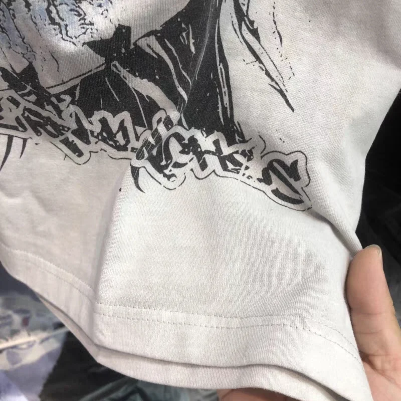 Custom Hellstar Men T Shirt Abstract Body Print Oversized Retro Washed ...