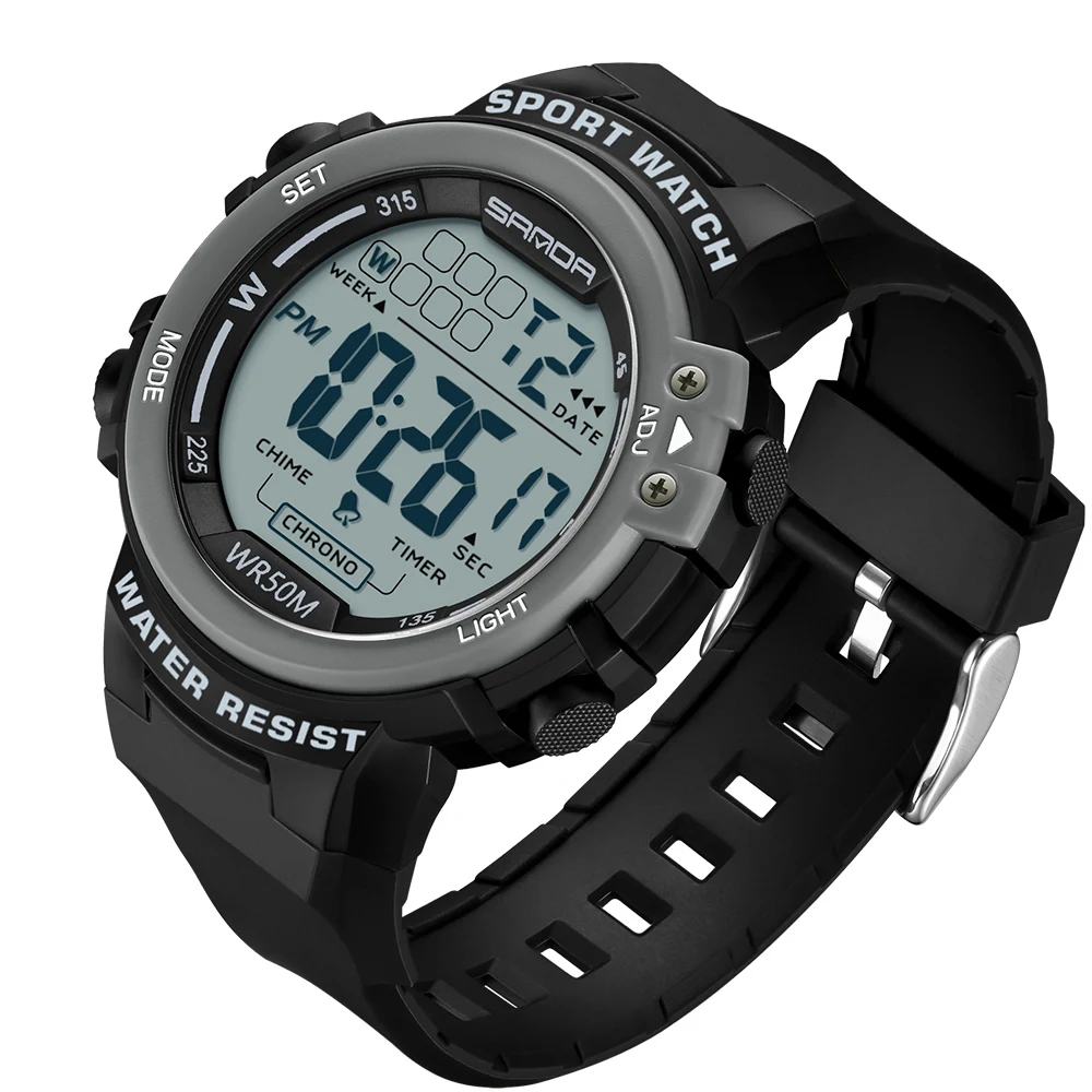 Digital Watch 3bar Water Resistant Watch Solar Lithium Solar