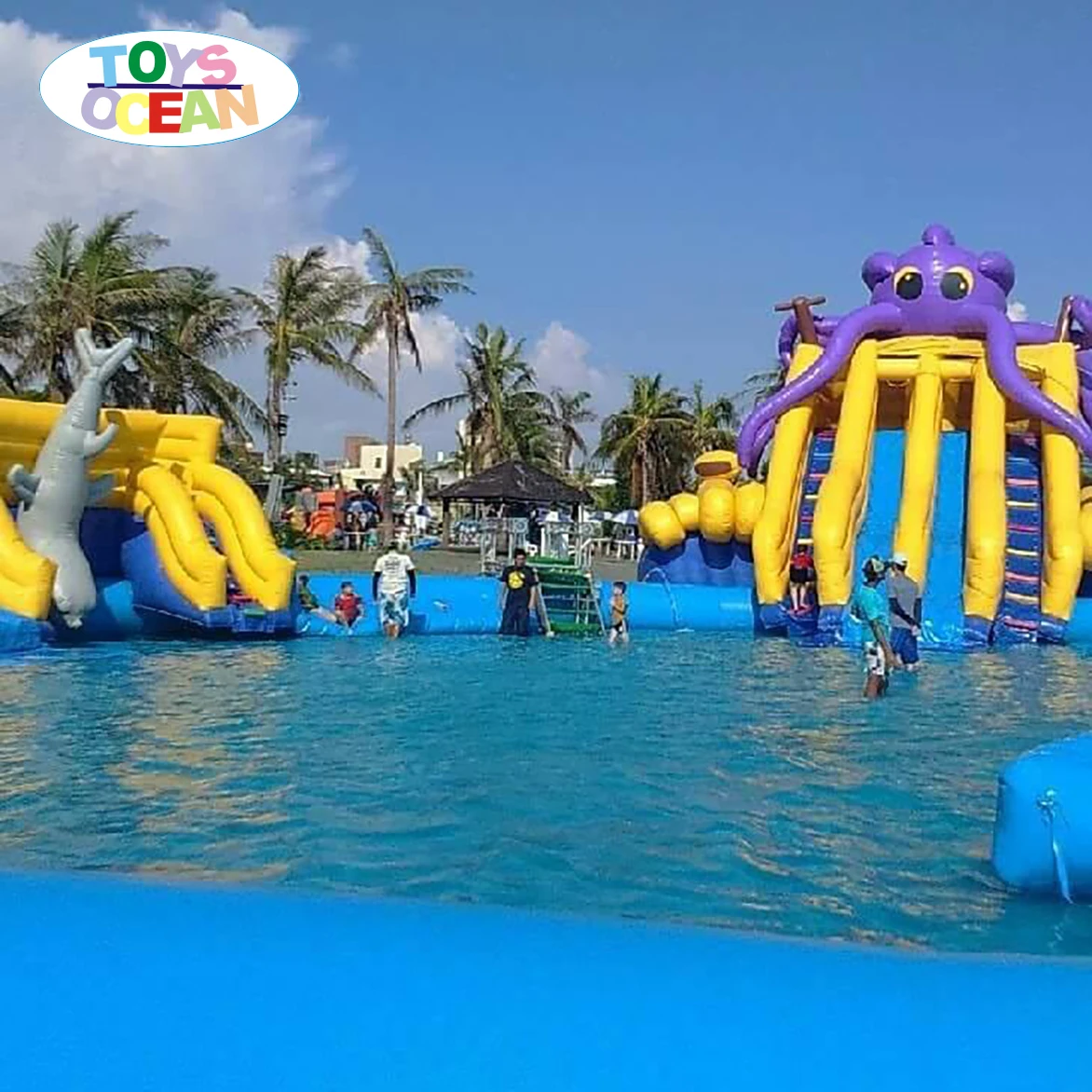 2023 New Large Outdoor Inflatable Ground Swimming Pool Water Slide