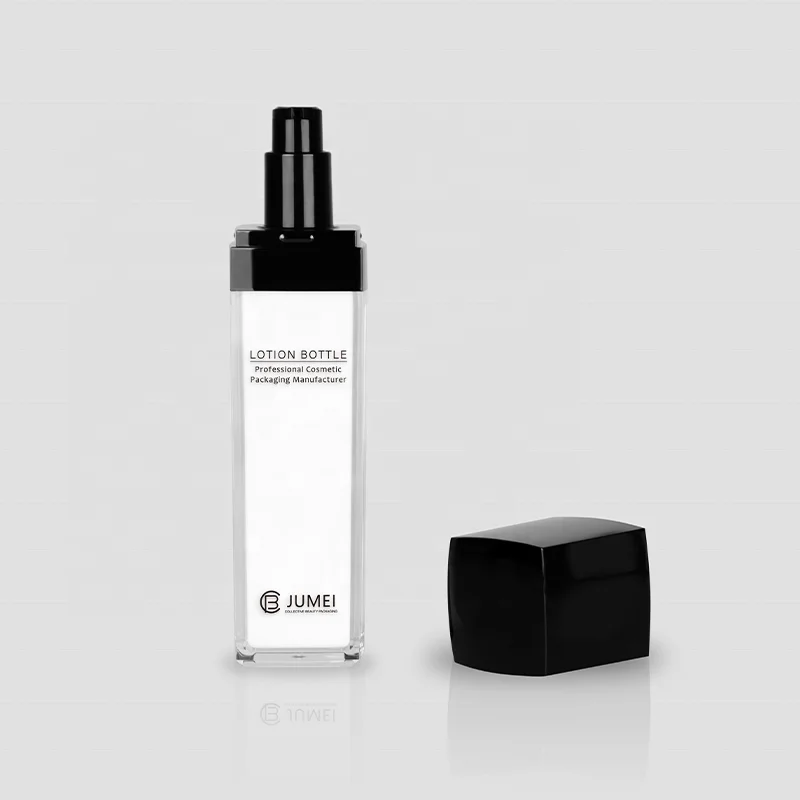 Rectangular High Quality Cosmetic Acrylic Plastic Bottle and Jar Container for Lotion and Cream