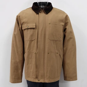 Custom Distress Vintage Duck 100% Cotton Satin Weave Work Wear Fabric Canvas Work Jacket Detroit Worker Workwear Jacket Men