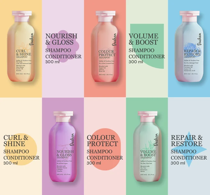 Oushen Natural Collagen Smoothing Detangle Nourish Gloss Shampoo and Conditioner Set
