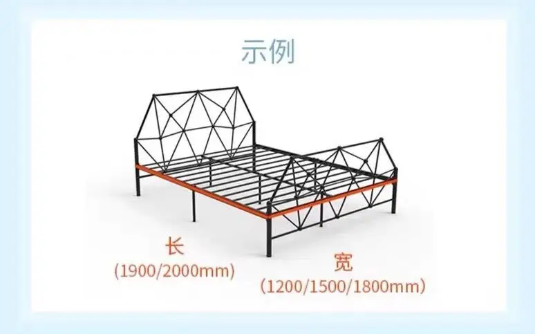 Europe High quality double metal simple Black white design iron fram metal bed