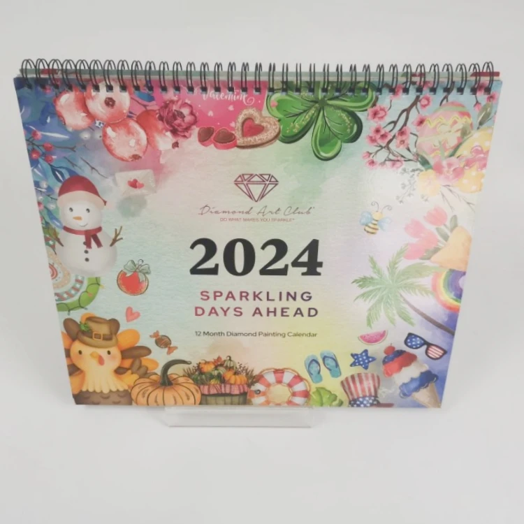 2024 Office Home Calendar Customization Wall Mounted Office Desk Calendar Printing Gift DIY Dot Brick